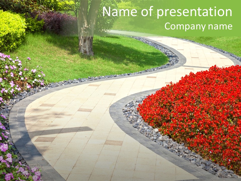 Cobble Tranquil Outdoor PowerPoint Template