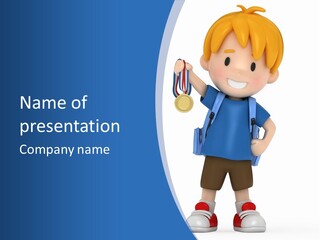 Young Gold Medal Clipart PowerPoint Template