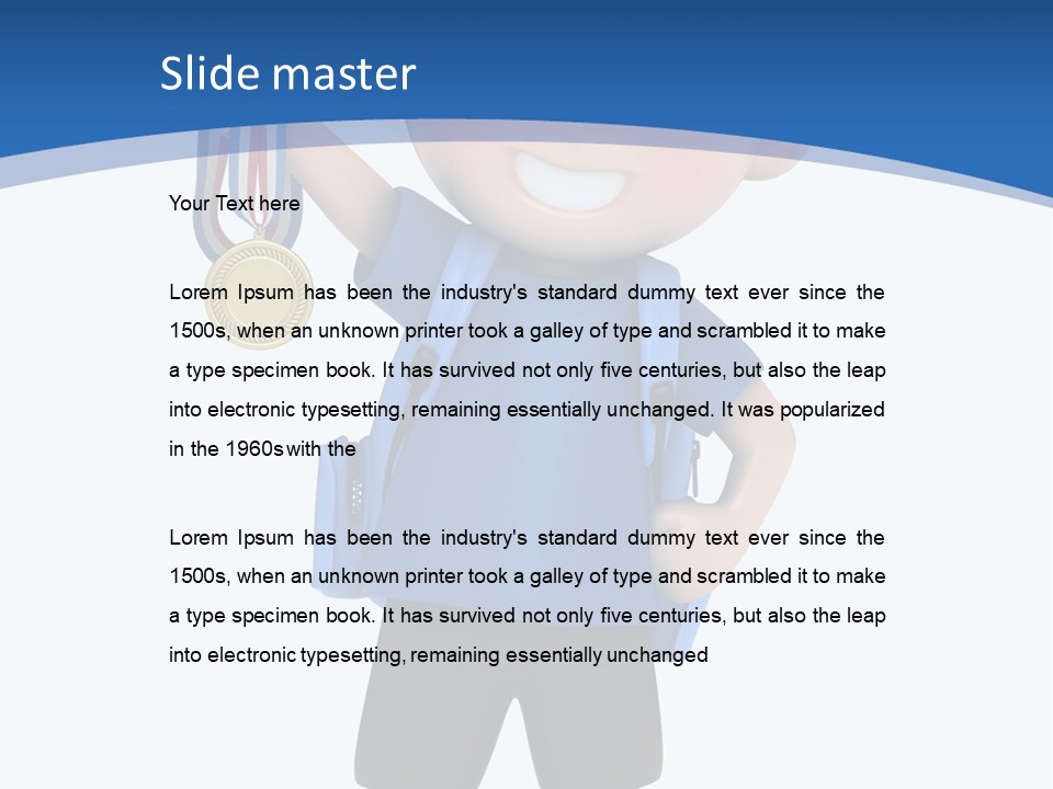 Young Gold Medal Clipart PowerPoint Template