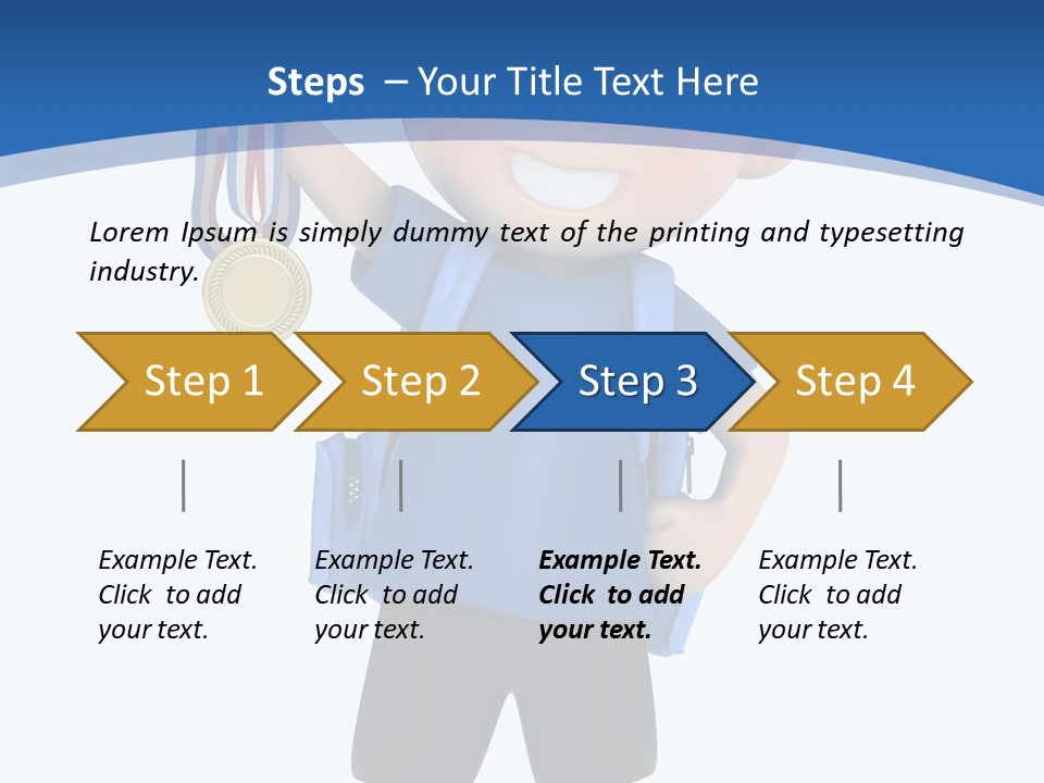 Young Gold Medal Clipart PowerPoint Template