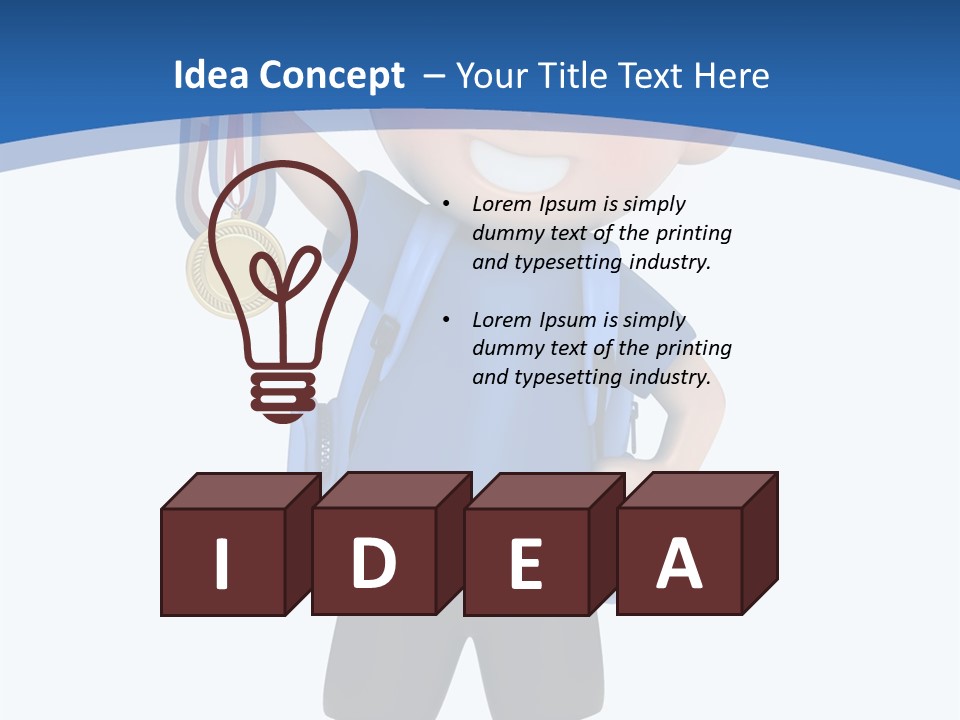 Young Gold Medal Clipart PowerPoint Template