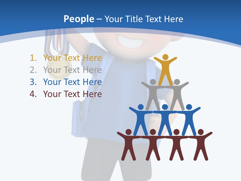 Young Gold Medal Clipart PowerPoint Template