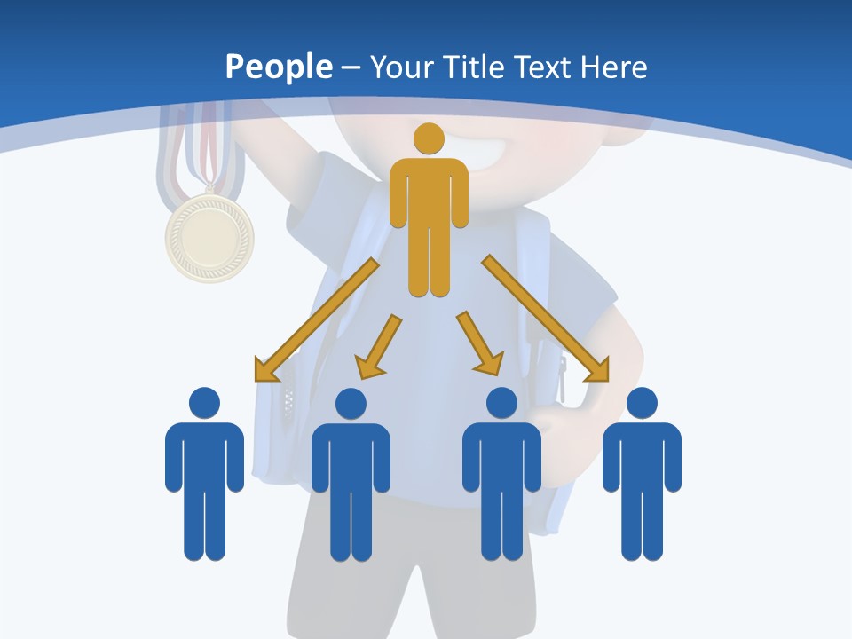 Young Gold Medal Clipart PowerPoint Template