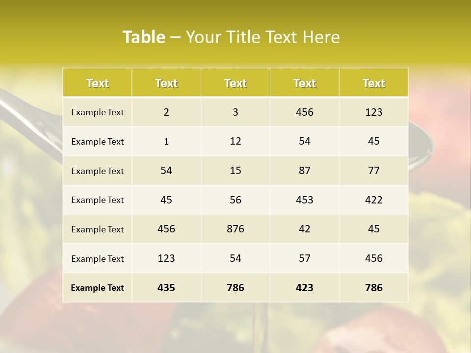 Freshly Spice Goldencoloured PowerPoint Template