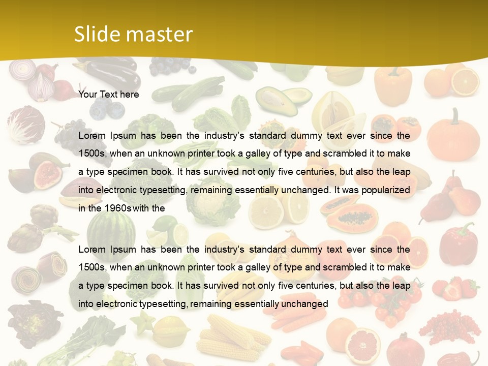 Vegetarian Fruit Assortment PowerPoint Template