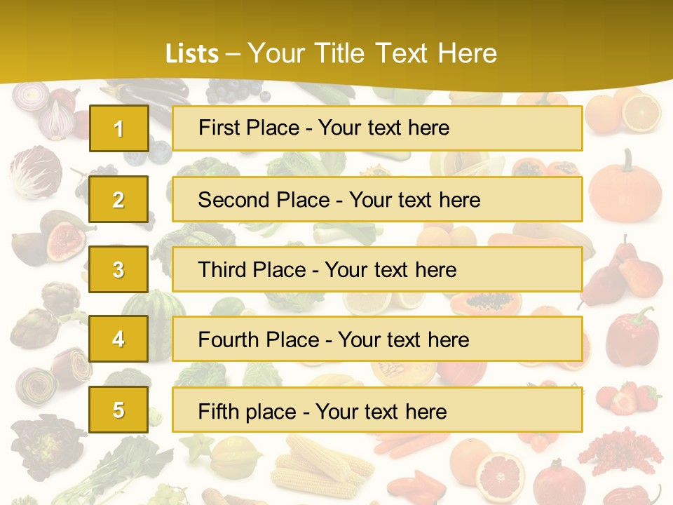 Vegetarian Fruit Assortment PowerPoint Template