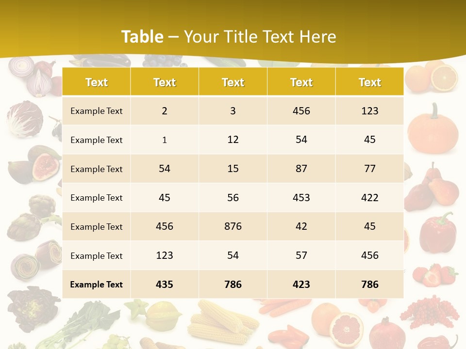 Vegetarian Fruit Assortment PowerPoint Template