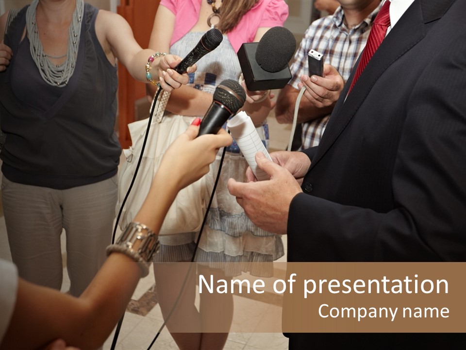 Communication Stage Microphone PowerPoint Template