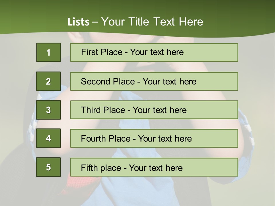 Palm Cute Backpack PowerPoint Template