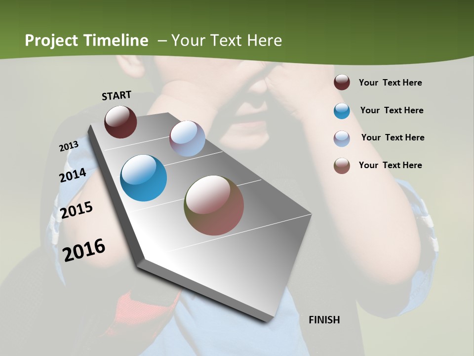 Palm Cute Backpack PowerPoint Template