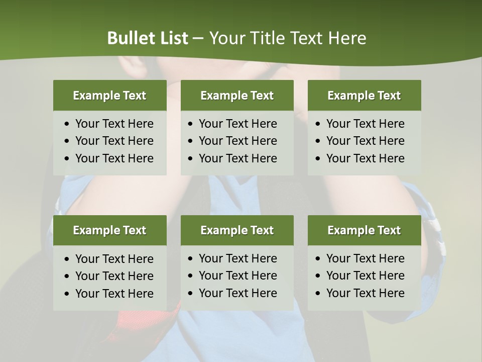 Palm Cute Backpack PowerPoint Template