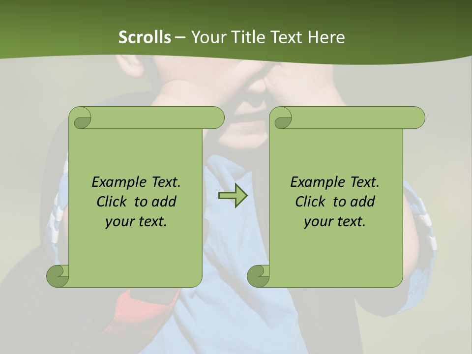 Palm Cute Backpack PowerPoint Template