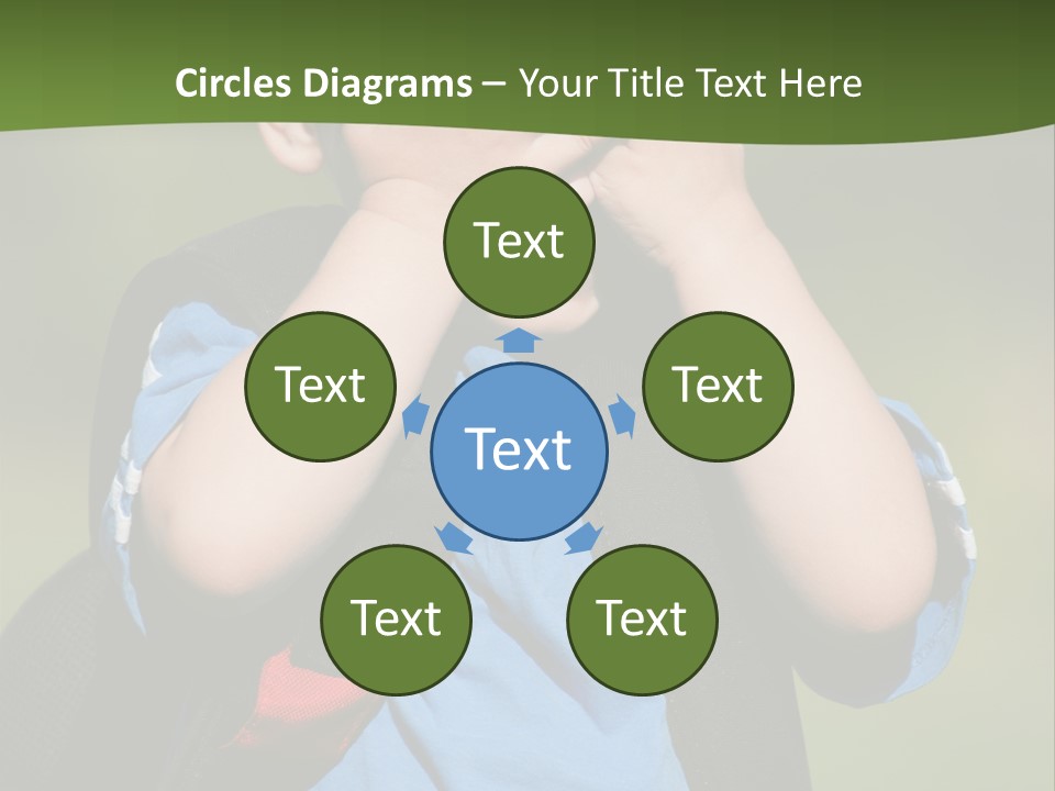 Palm Cute Backpack PowerPoint Template