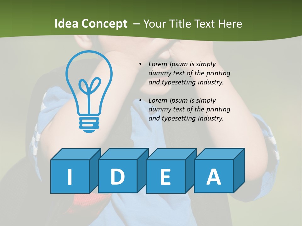 Palm Cute Backpack PowerPoint Template