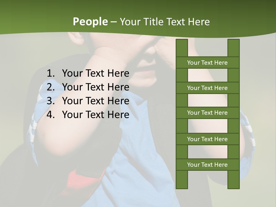 Palm Cute Backpack PowerPoint Template