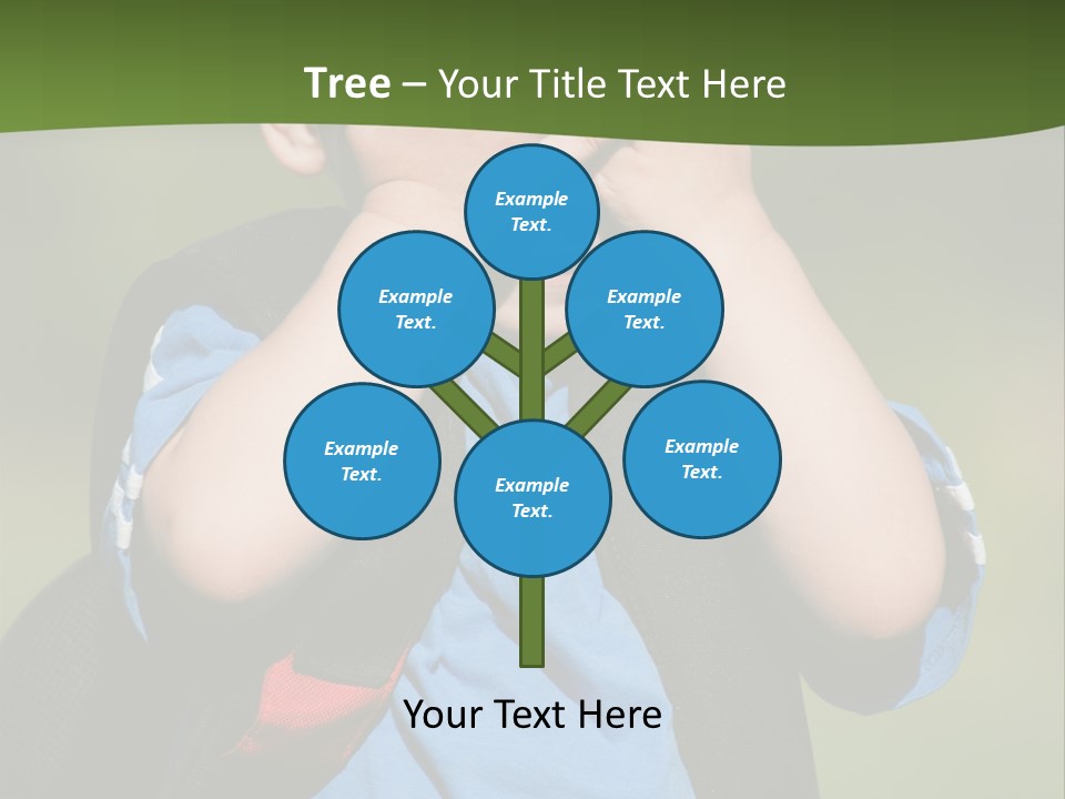 Palm Cute Backpack PowerPoint Template