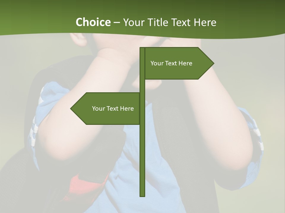 Palm Cute Backpack PowerPoint Template