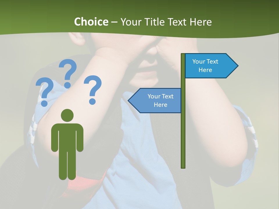 Palm Cute Backpack PowerPoint Template