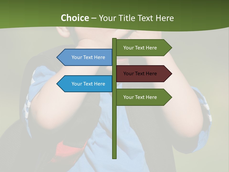 Palm Cute Backpack PowerPoint Template