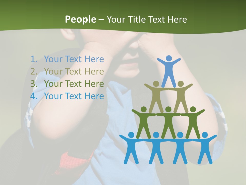 Palm Cute Backpack PowerPoint Template