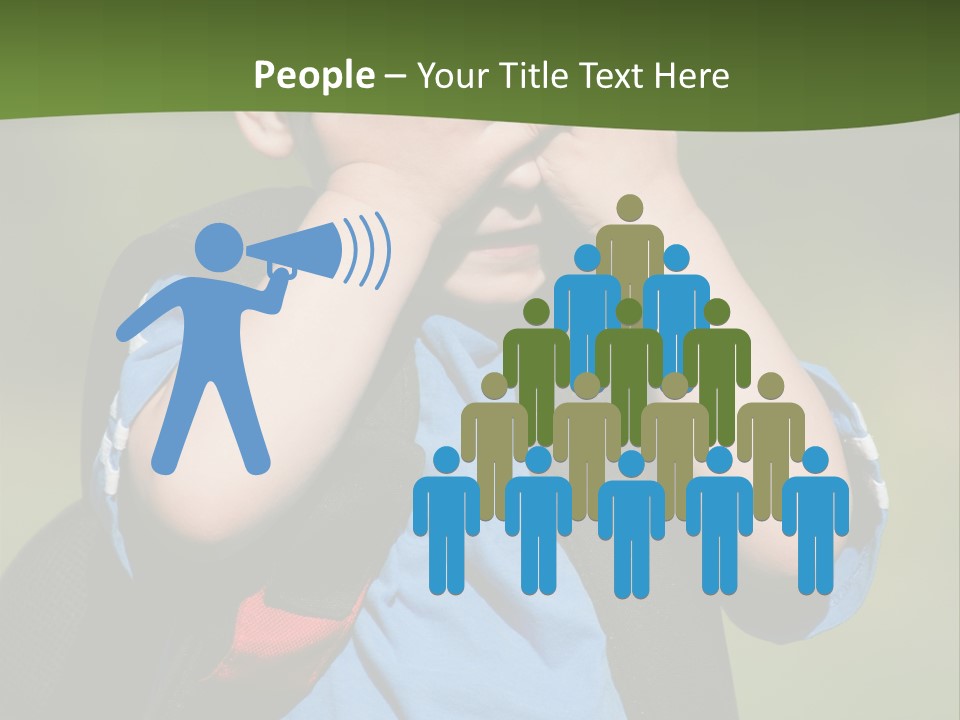 Palm Cute Backpack PowerPoint Template