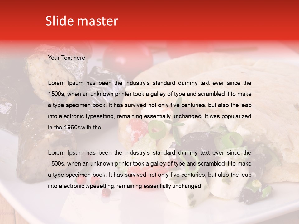 A White Plate Topped With A Burrito Covered In Cheese And Vegetables PowerPoint Template