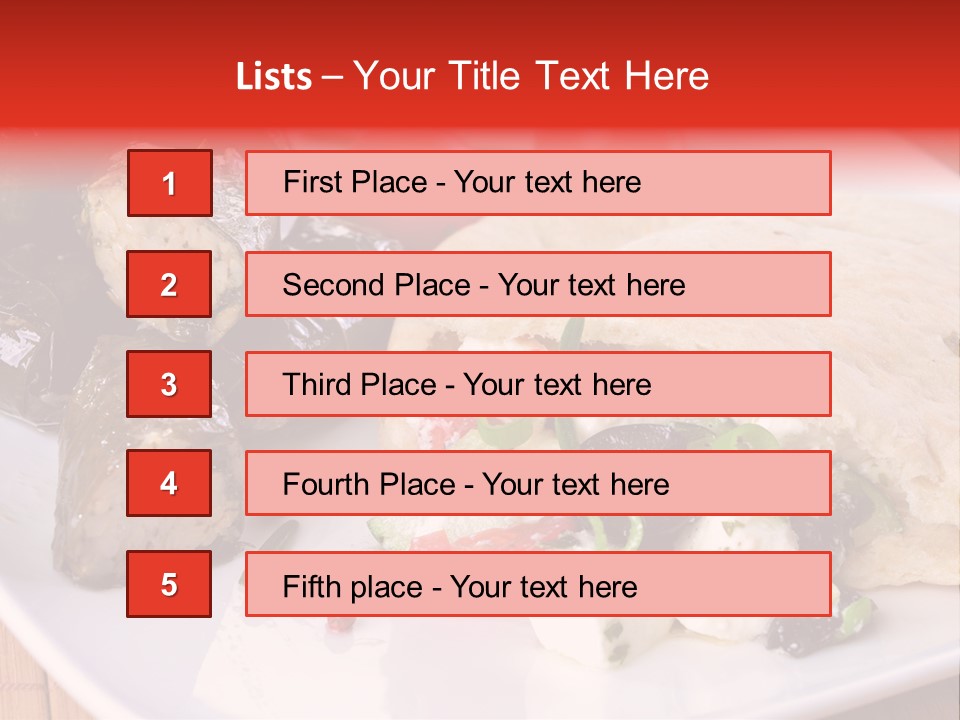 A White Plate Topped With A Burrito Covered In Cheese And Vegetables PowerPoint Template