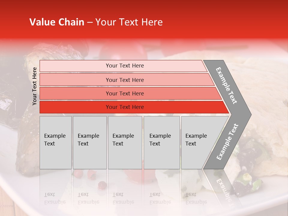A White Plate Topped With A Burrito Covered In Cheese And Vegetables PowerPoint Template