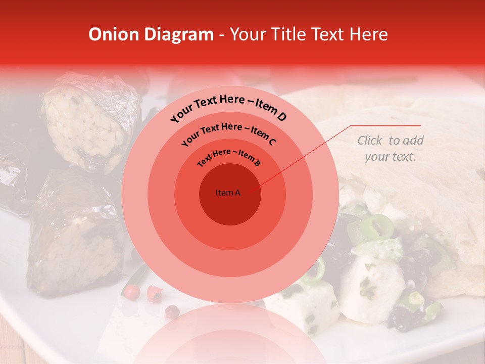 A White Plate Topped With A Burrito Covered In Cheese And Vegetables PowerPoint Template