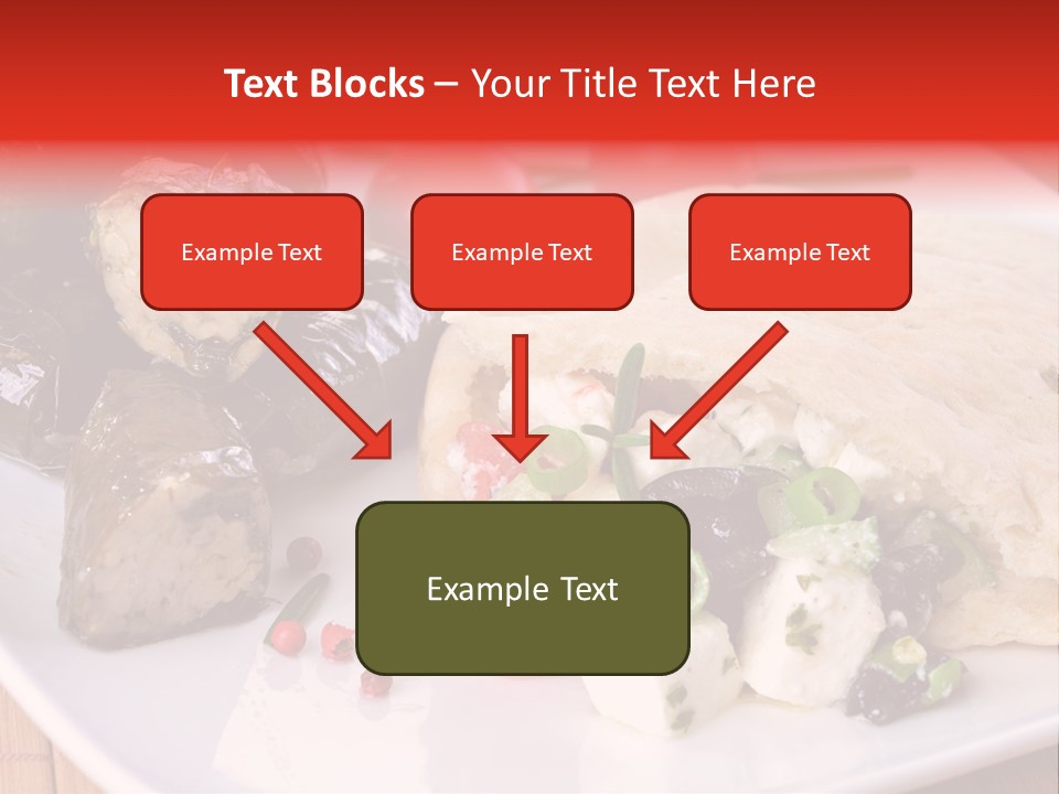 A White Plate Topped With A Burrito Covered In Cheese And Vegetables PowerPoint Template