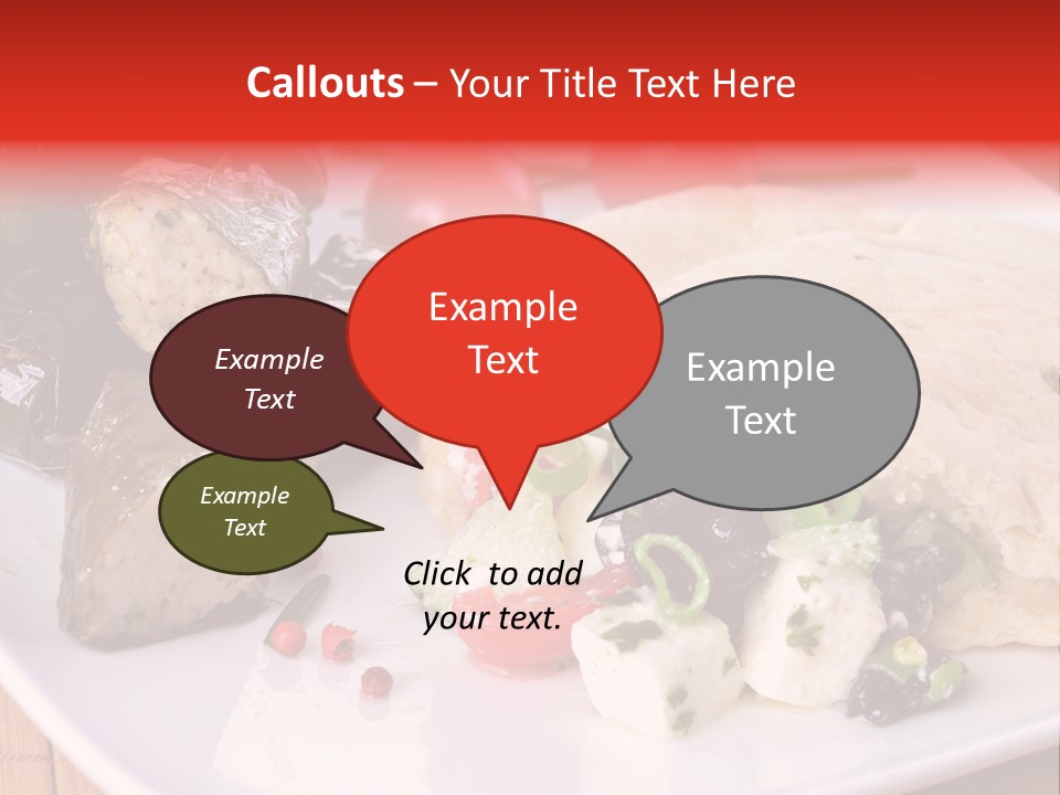 A White Plate Topped With A Burrito Covered In Cheese And Vegetables PowerPoint Template