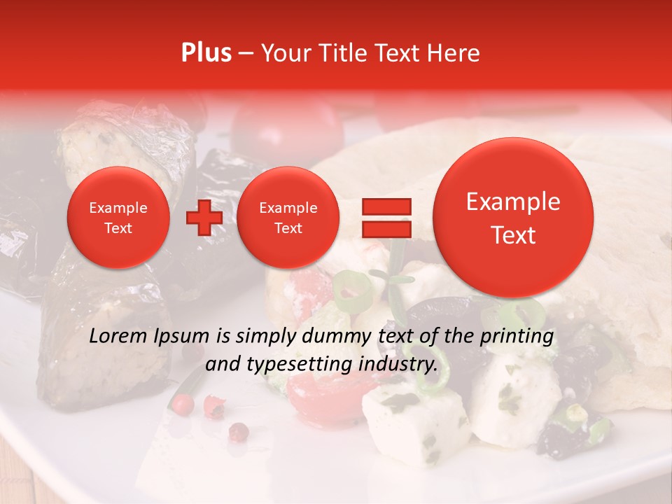 A White Plate Topped With A Burrito Covered In Cheese And Vegetables PowerPoint Template