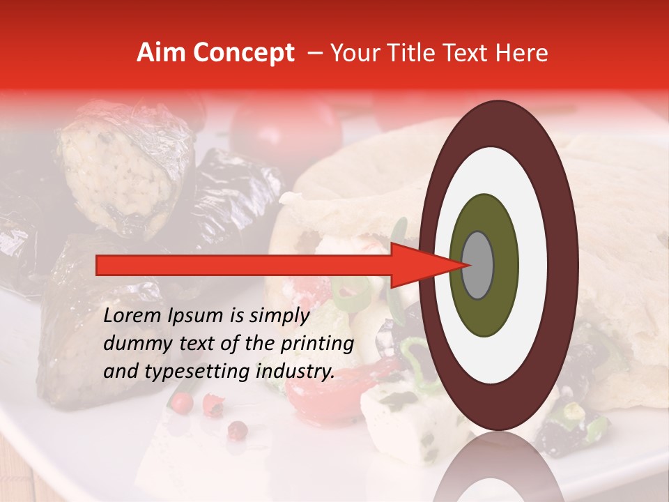 A White Plate Topped With A Burrito Covered In Cheese And Vegetables PowerPoint Template