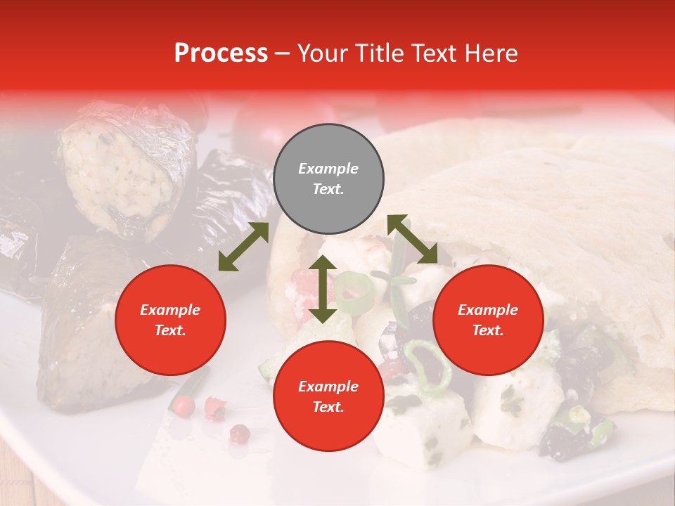 A White Plate Topped With A Burrito Covered In Cheese And Vegetables PowerPoint Template