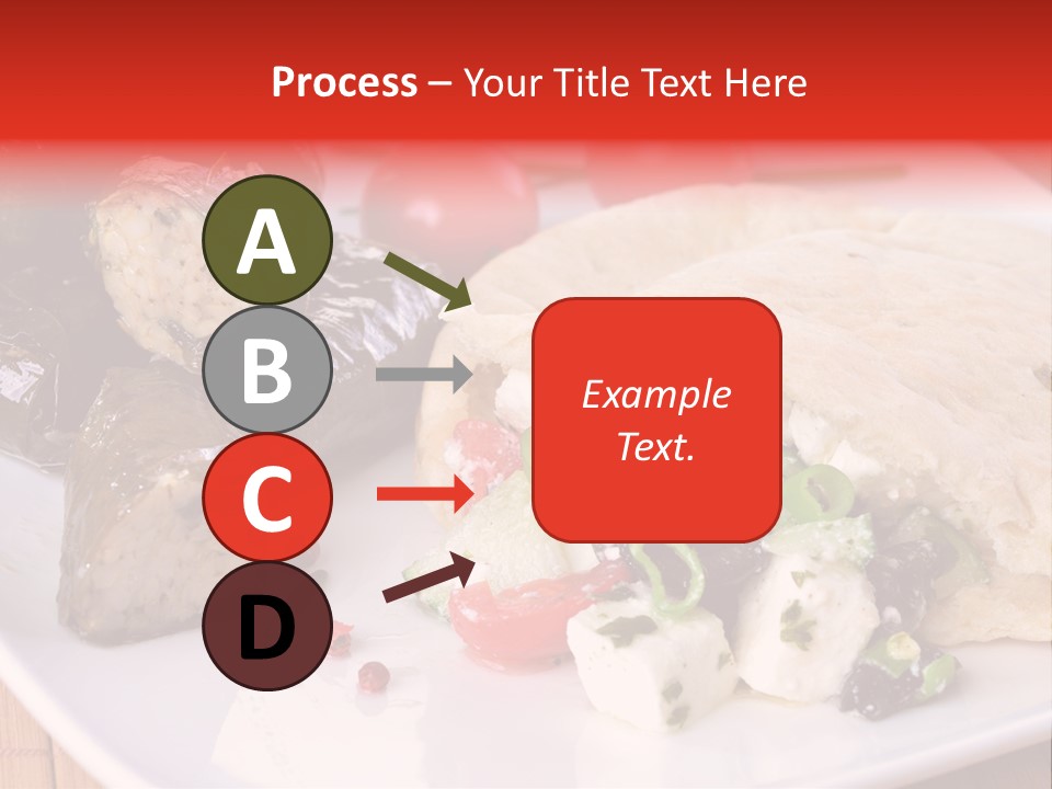 A White Plate Topped With A Burrito Covered In Cheese And Vegetables PowerPoint Template