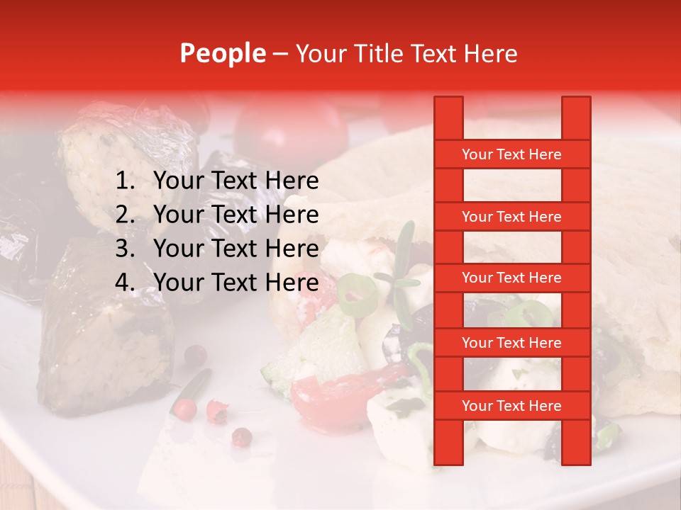 A White Plate Topped With A Burrito Covered In Cheese And Vegetables PowerPoint Template