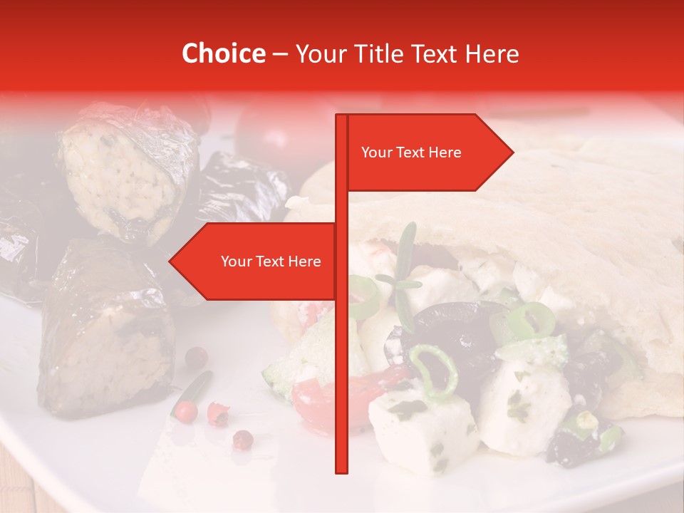 A White Plate Topped With A Burrito Covered In Cheese And Vegetables PowerPoint Template