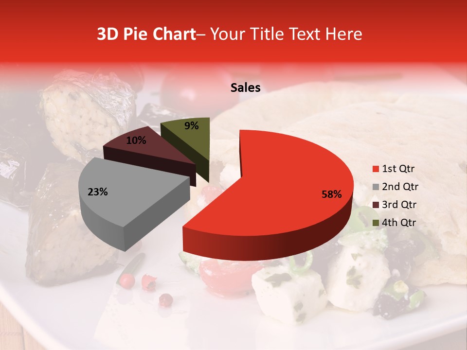 A White Plate Topped With A Burrito Covered In Cheese And Vegetables PowerPoint Template