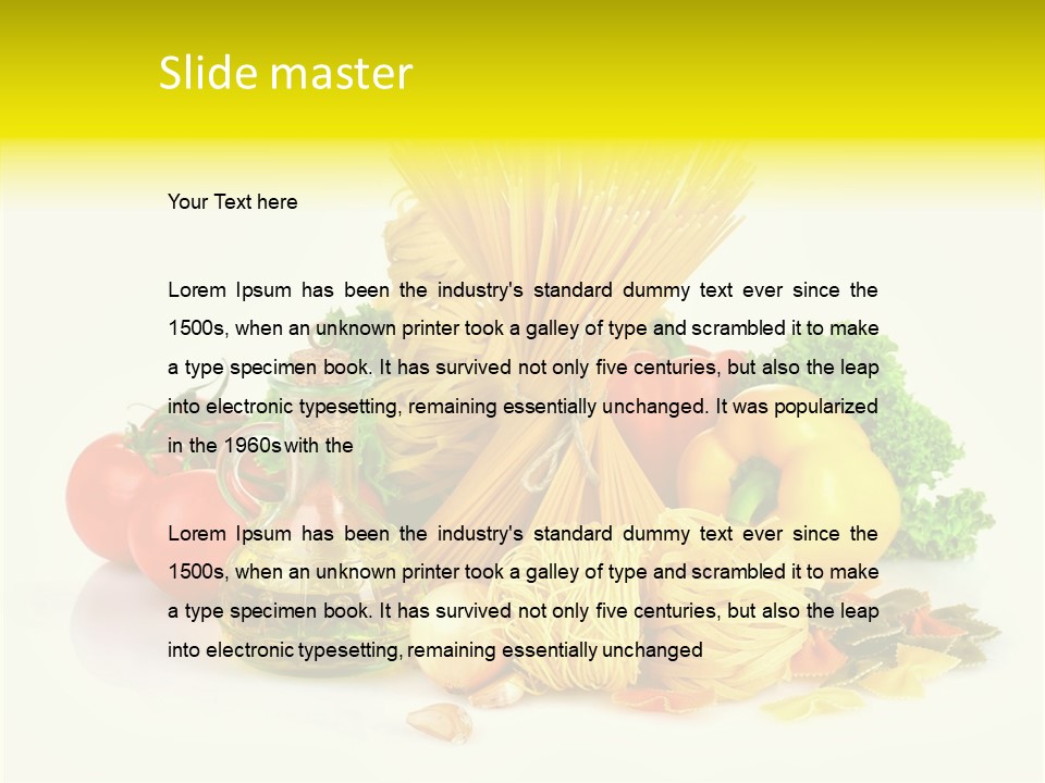 A Bunch Of Different Types Of Pasta And Vegetables PowerPoint Template