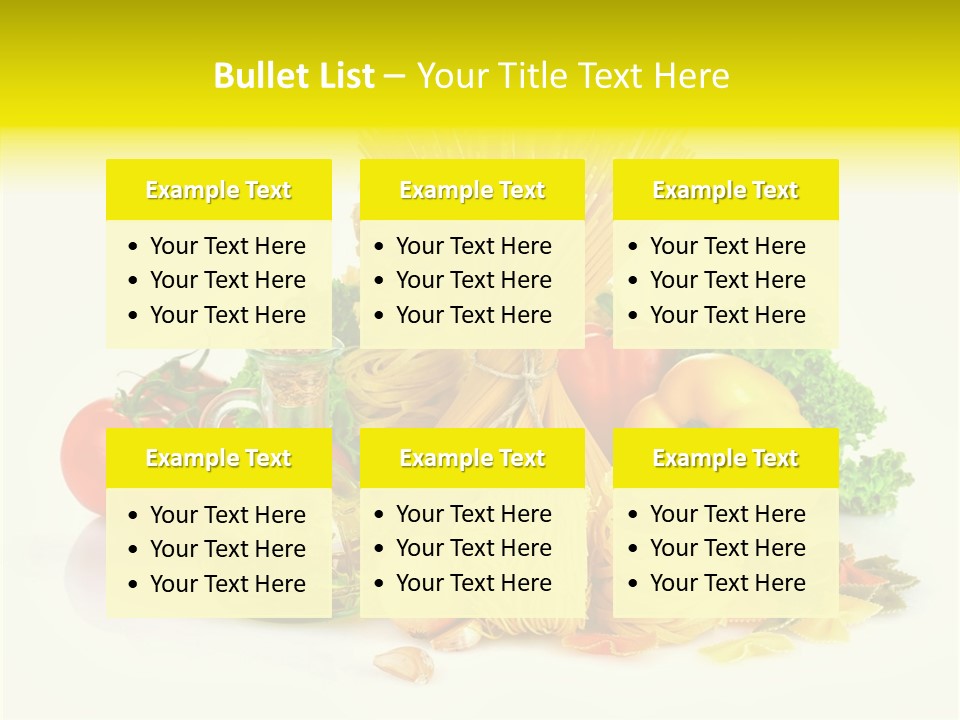 A Bunch Of Different Types Of Pasta And Vegetables PowerPoint Template