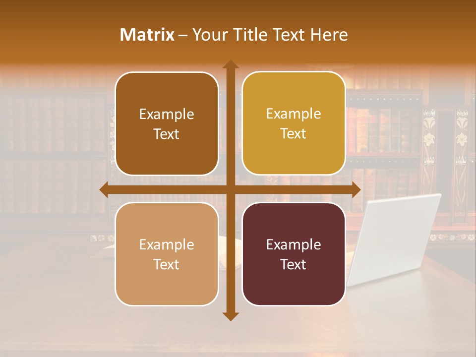 A Laptop Computer Sitting On Top Of A Wooden Desk PowerPoint Template