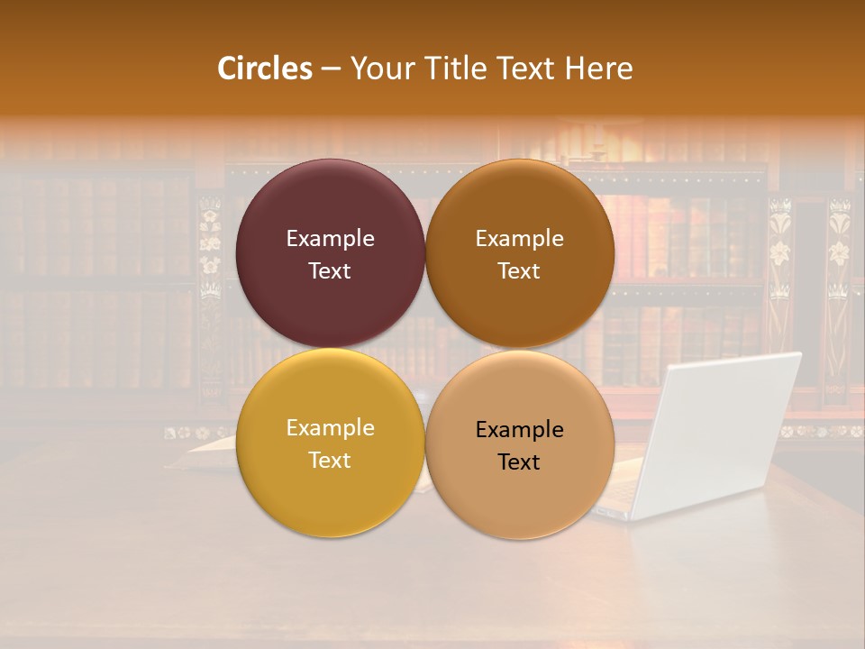 A Laptop Computer Sitting On Top Of A Wooden Desk PowerPoint Template