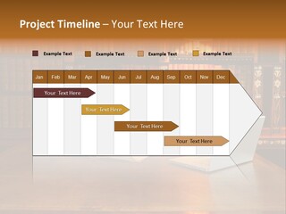 A Laptop Computer Sitting On Top Of A Wooden Desk PowerPoint Template
