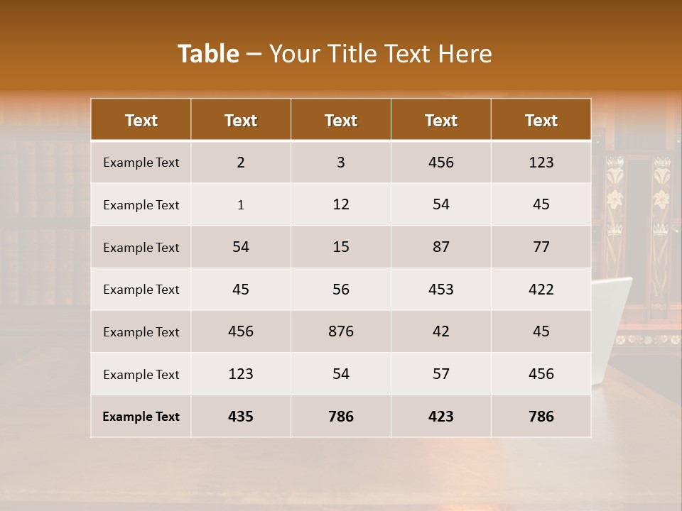 A Laptop Computer Sitting On Top Of A Wooden Desk PowerPoint Template