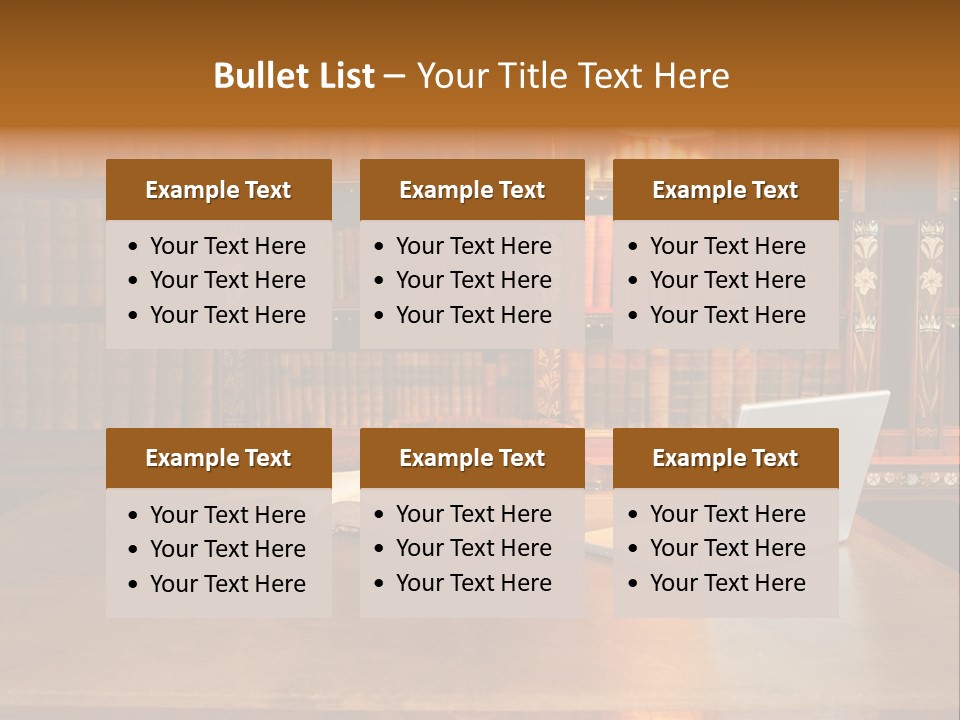 A Laptop Computer Sitting On Top Of A Wooden Desk PowerPoint Template
