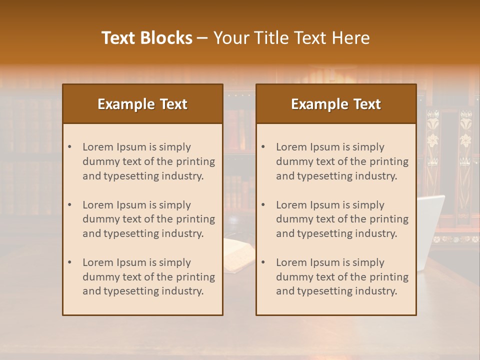 A Laptop Computer Sitting On Top Of A Wooden Desk PowerPoint Template