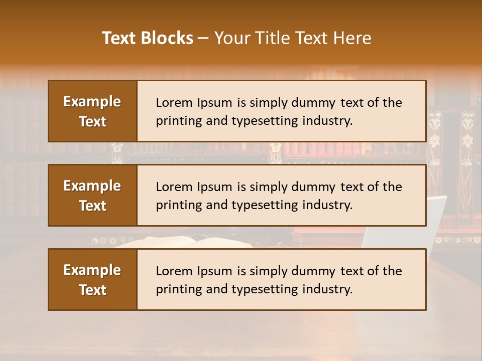 A Laptop Computer Sitting On Top Of A Wooden Desk PowerPoint Template