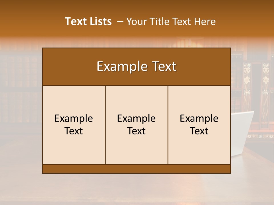 A Laptop Computer Sitting On Top Of A Wooden Desk PowerPoint Template