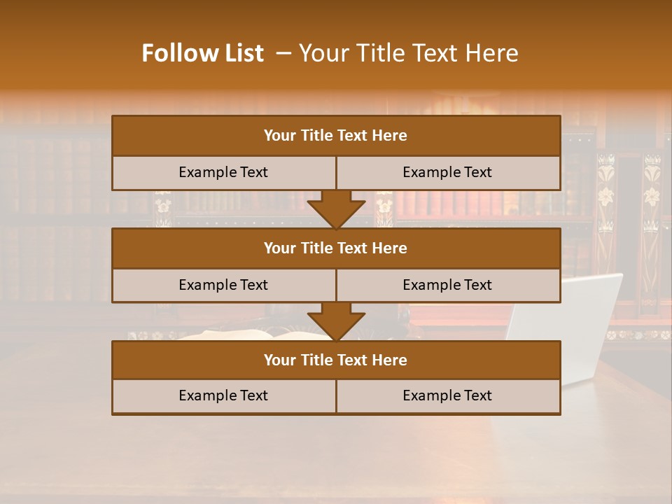 A Laptop Computer Sitting On Top Of A Wooden Desk PowerPoint Template