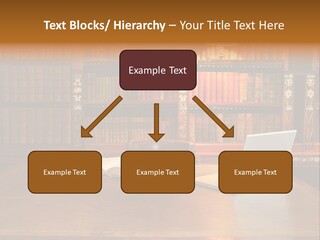 A Laptop Computer Sitting On Top Of A Wooden Desk PowerPoint Template